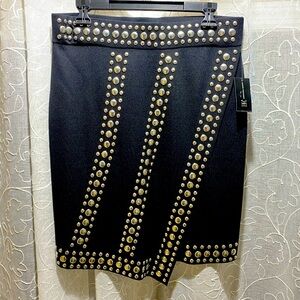 INC International Concepts black knit skirt with studded details. Gorgeous skirt